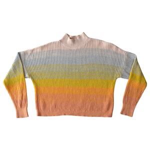 Lauren Conrad Rainbow Ombre Funnel Mock Neck Sweater Plus Size XXL